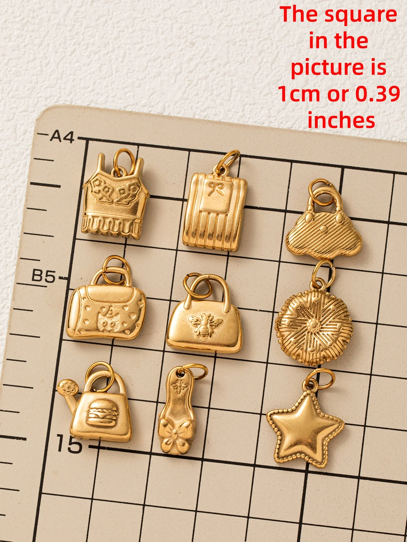 316 Edelstahl Wasserdichter Farbbeständiger Wolken-Katzen-Taschenanhänger Bienen-DIY-Anhänger Schmuckherstellung – Detail 1