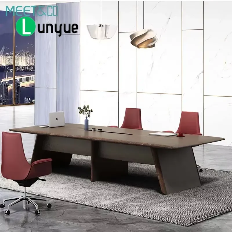 Modern High Quality Modular Desk Long Conference Table Set with Chairs for Office Meeting Room Durable Furniture