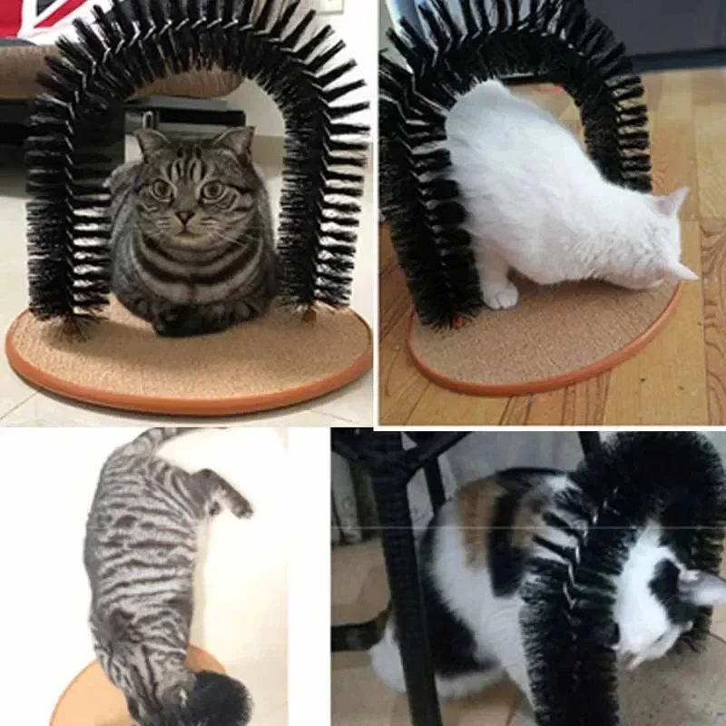 Cat Arch Self Groomer Massager Cat Grooming Brush Interactive Kitten Toys Cat Face Scratcher for Indoor Kitten & Small Dog