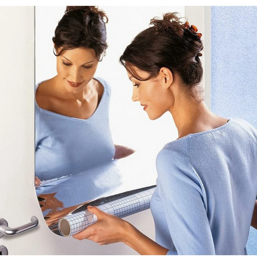 50x100 سنتيمتر مرآة ملصقات جدار عاكسة DIY شخصية للإزالة صائق ذاتية اللصق #2