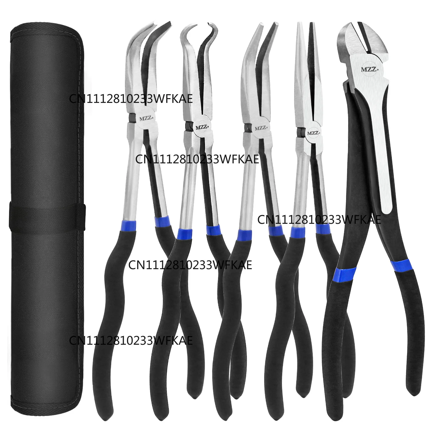 5 PCS Extra Long Needle Nose Pliers Set, Premium CRV Steel, 11
