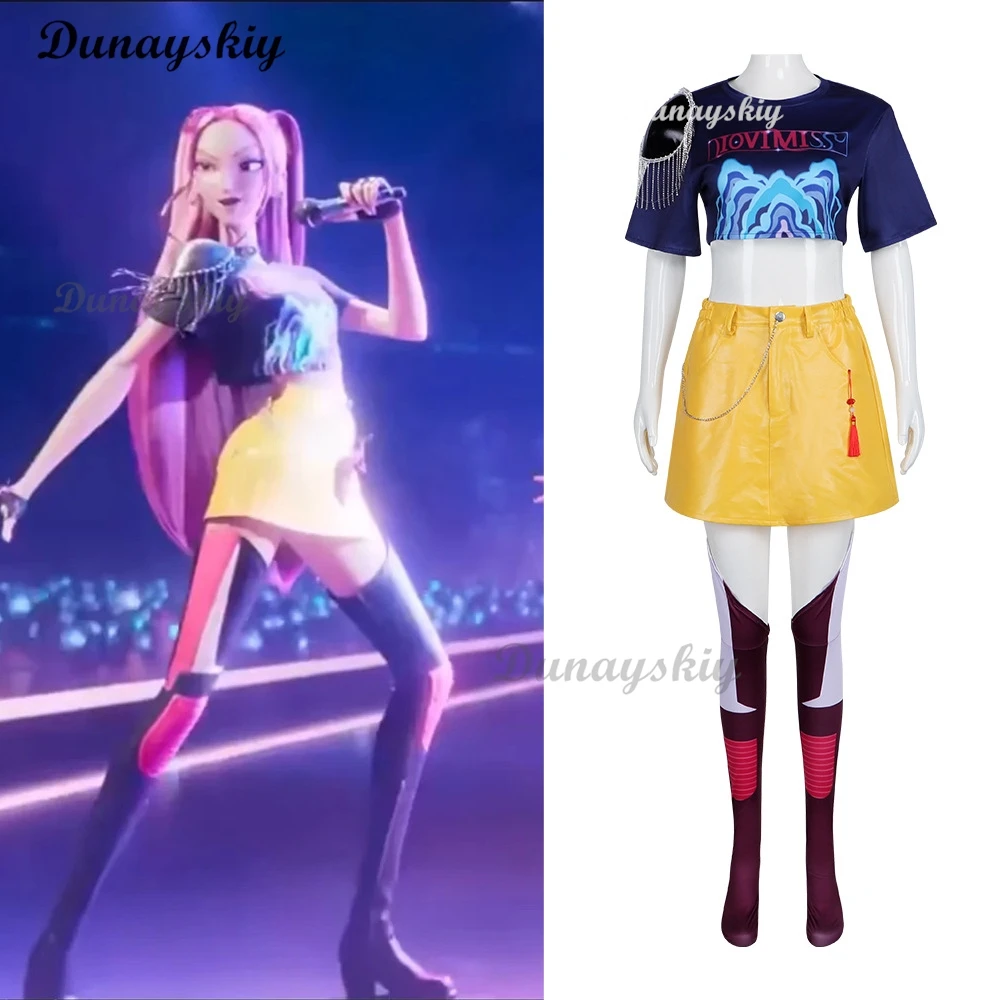 Disfraz de Anime KPop Demon Hunters para mujer, disfraz de Zoey Mira Rumi, trajes de juego de rol de fantasía, traje de fiesta de Carnaval y Halloween