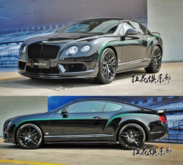 

2pcs New Car Sticker Car Decal Vinyl FOR Bentley Continental GT3-R Custom Sports Fashion Film Body Sides