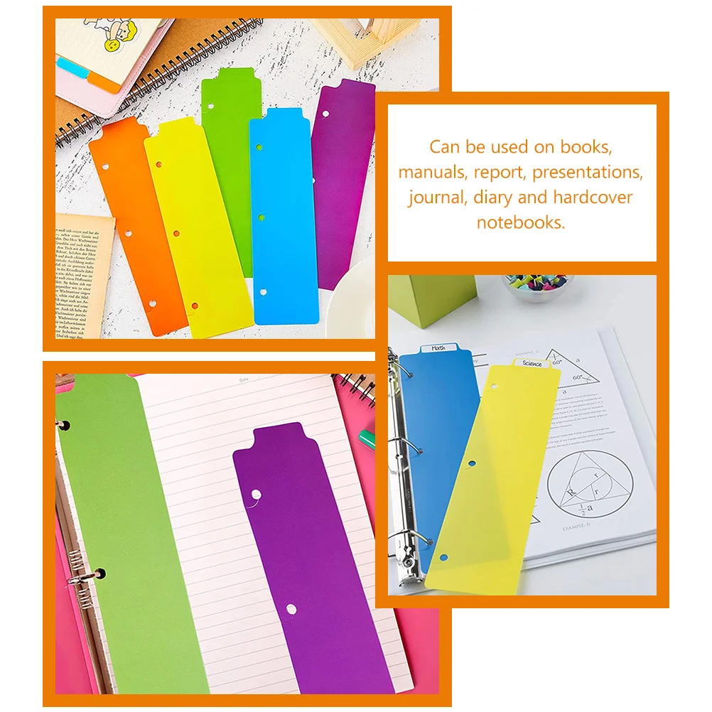 

10pcs Binder Plastic Notebook Dividers Colored Page Markers For Books Manuals Journals Abs Reusable Page Dividers