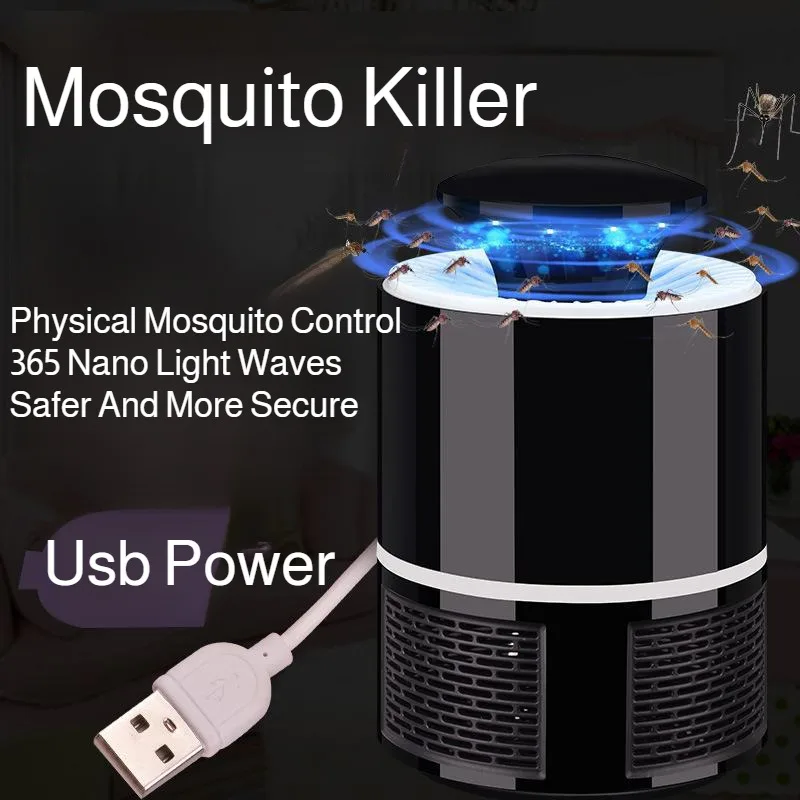 Photocatalytic Mosquito Trap 365nm UV Bug Vacuum Ultra-Quiet Fan Suction USB Rechargeable Indoor Killer for Home Office Dorm