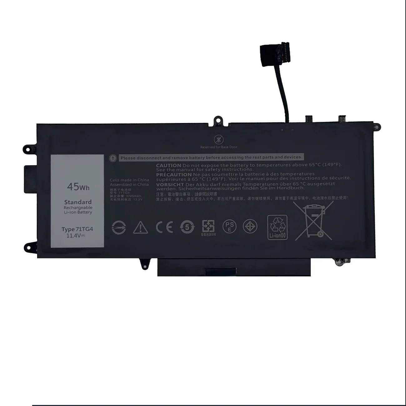 K5XWW 7200MAH Replacement Laptop Battery for Dell Latitude 13 7389 7390 2-in-1 5289 2-in-1 Series Competable  71TG4