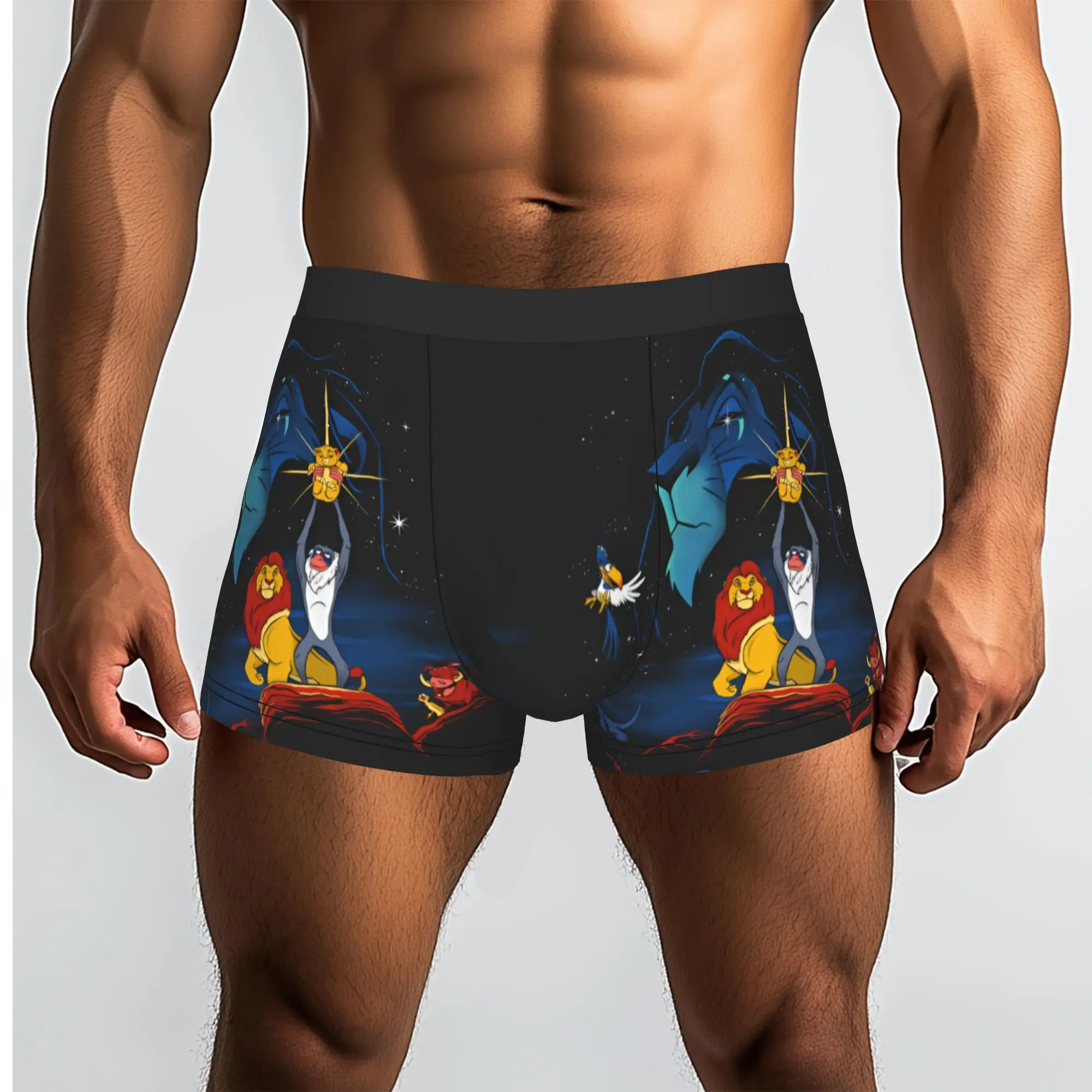 Custom The Lion Cartoon K-Kings Underwear Men Printed Anime Boxer Shorts Panties Briefs Breathable Underpants