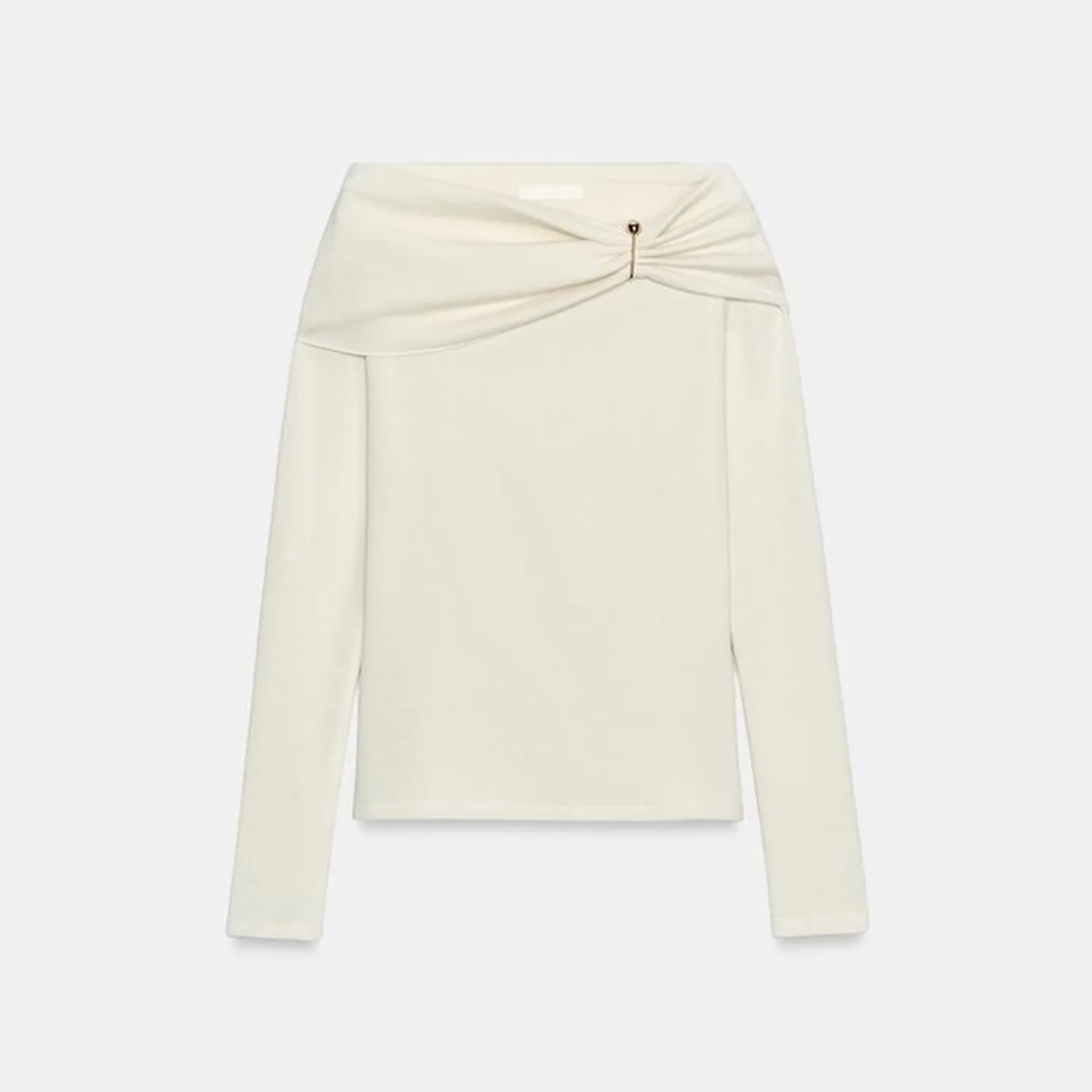 

Faionable oulder-baring Embellied Women's Top Versatile Ele Winter 2025 Z Brand Knitted Sweater for Teen Girls