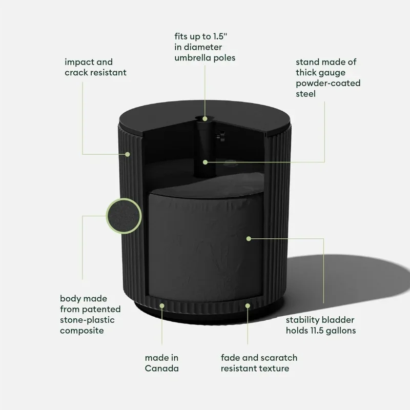 Side - Patio with Hole Porch/Patio | Durable Plastic-Concrete Material & Easy Assembly