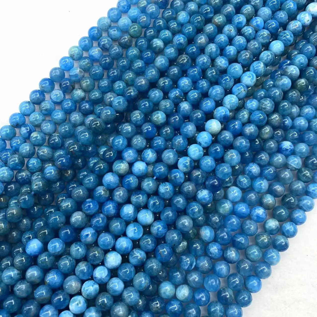 

Natrual Blue Apatite 6mm Stone Beads Gemstone Diy Loose Bead for Jewelry Making Strand 15" Wholesale