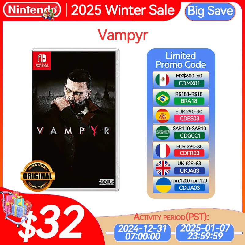 Vampyr Nintendo Switch Game Deals Physical for Nintendo Switch OLED Nintendo Switch Lite Nintendo Switch Game Cards