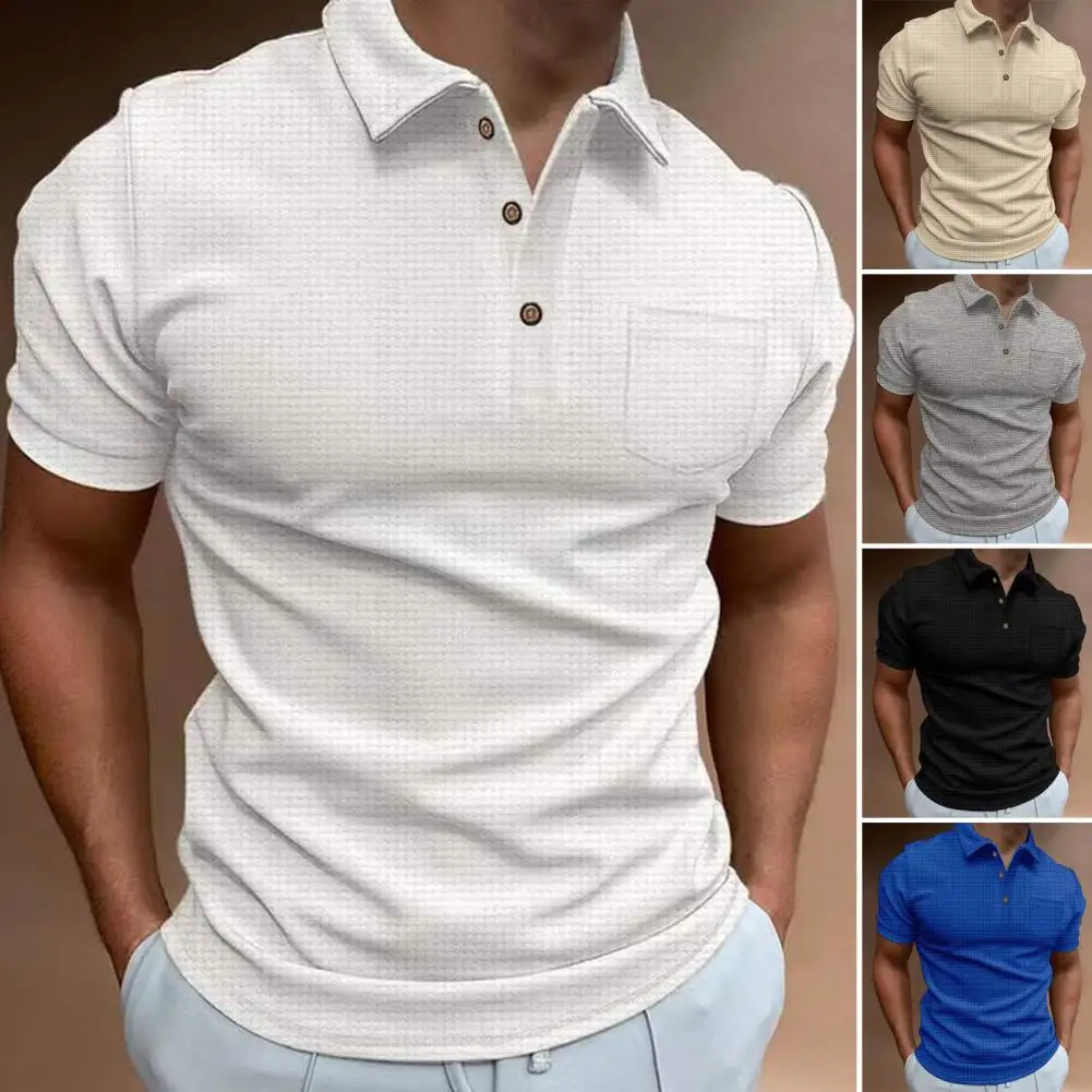 High Quality Men's Shirt 2024 Summer New High end Business Leisure Sports Stand up Collar Short Sleeve T shirt