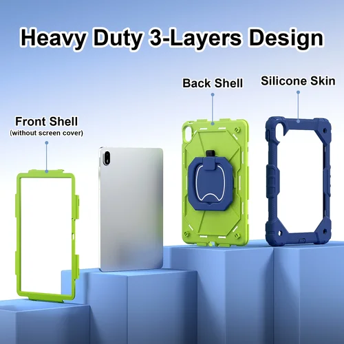 Imagen 2 del producto Caoque para Huawei MatePad SE 11 2024 Funda de silicona con soporte trasero Funda para MatePad SE 11 pulgadas AGS6-W00 W09 con soporte de mano