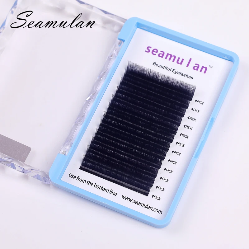 Seamulan Eyelash Extension Supplies 0.07 0.10 0.12 0.15 LU Curl Mix 8-13mm Classic Individual Lash Extensions