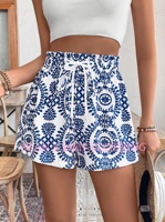 Summer Women Retro Floral Beach Shorts Beach Casual Shorts Hawaii Vacation Daily Shorts Home Shorts Female Clothing
