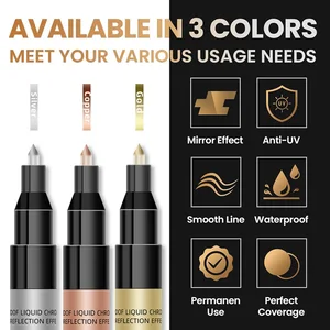 Chrome Espelho Marcador Pen para DIY, Reflective Paint Pen, Caneta Permanente, Ouro, Prata, Cobre Marker, Modelo Pintura Marcação, 0.7mm, 1mm, 2mm, 1Pc 10 principais vendas 1000 canetas - №1