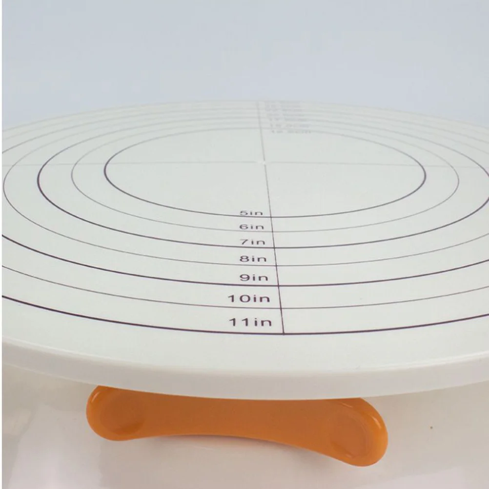 

1Pcs Plastic Cake Turntable Revolving Platform 12 Inch Non-Slip Cake Decorating Stand with Scale Home Bakery DIY