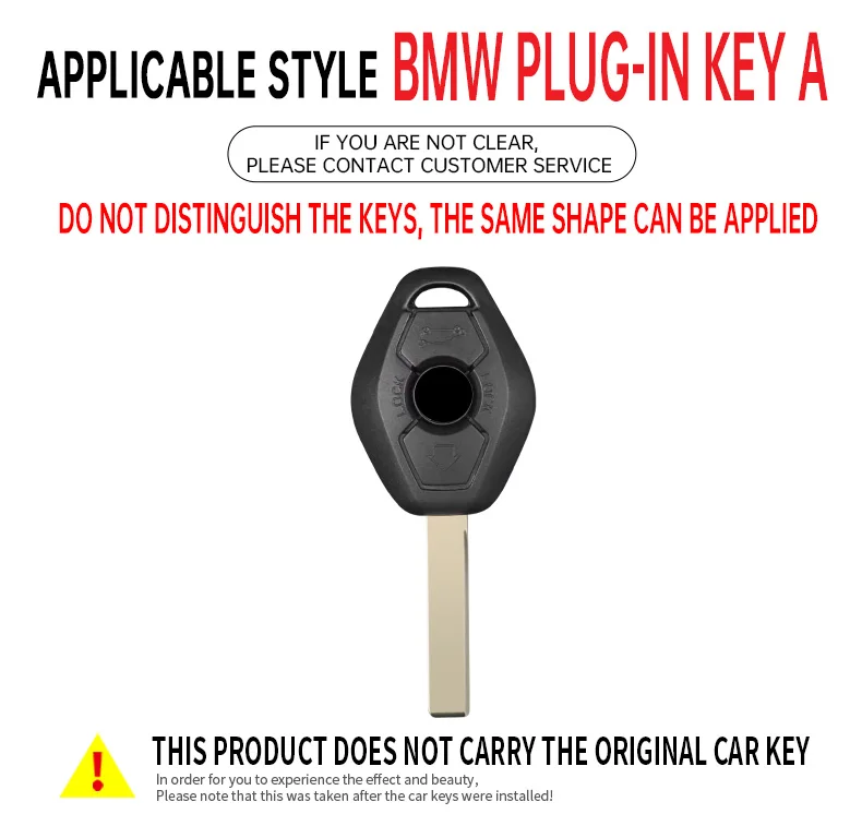 Zinc Alloy +Leather Car Key Case Cover for BMW 3 5 7 Series X5 E53 X3 F83 E46 E39 E38 E60 E63 E61 E64 330i Z3 Z4 E85 E86 M5 325i view 4