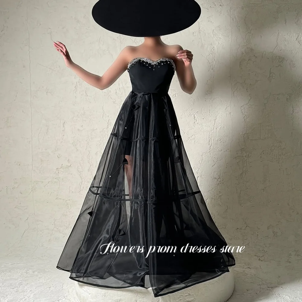 Bloemen A-lijn avondjurk met staaflijst Sweetheart feestjurk voor dames Luxe Celebrity Gala-jurk op maat