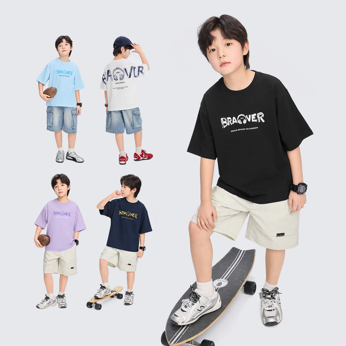 boys T-shirt short-sleeved summer clothing 2026 new boys and older children's tops Class A small ice T cool antibacterial