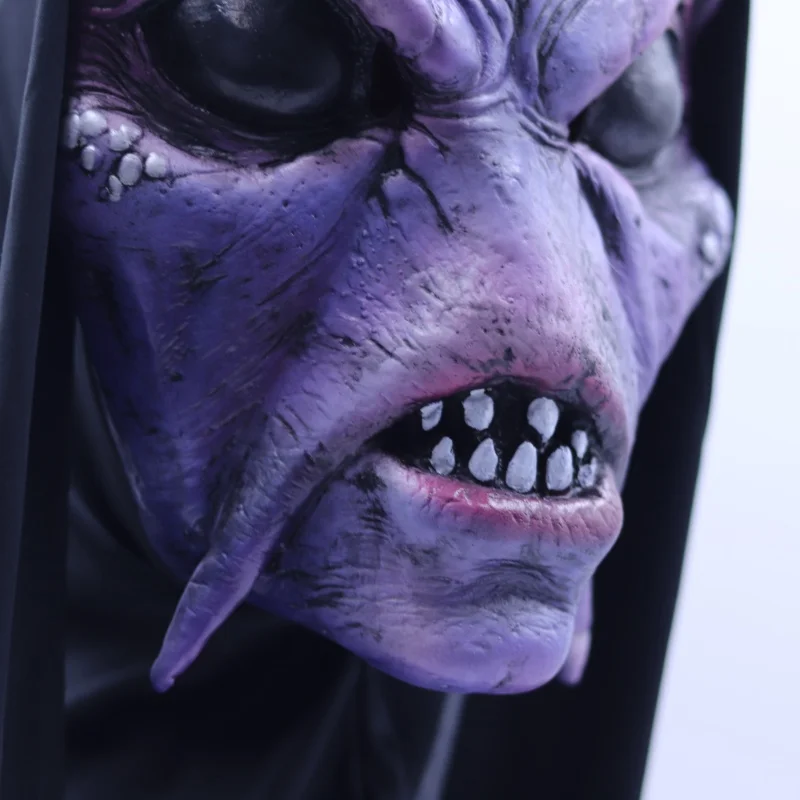 2025 New Alien Curse Witch Alien Mask Latex Hybrid Creature Headgear Adult Horror Gear Sci-fi Halloween Party Scary Spoof Mask