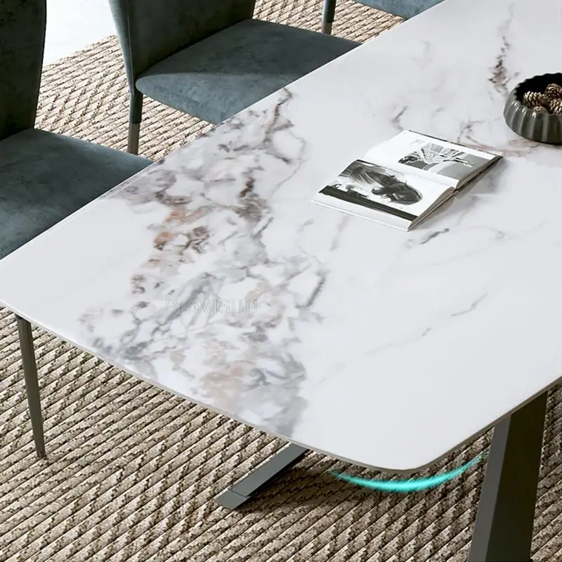 Console Europe Natural Marble 1.6m Rectangular Table Set For Dinner High-End Custom Design Popular Nordic Home Furniture