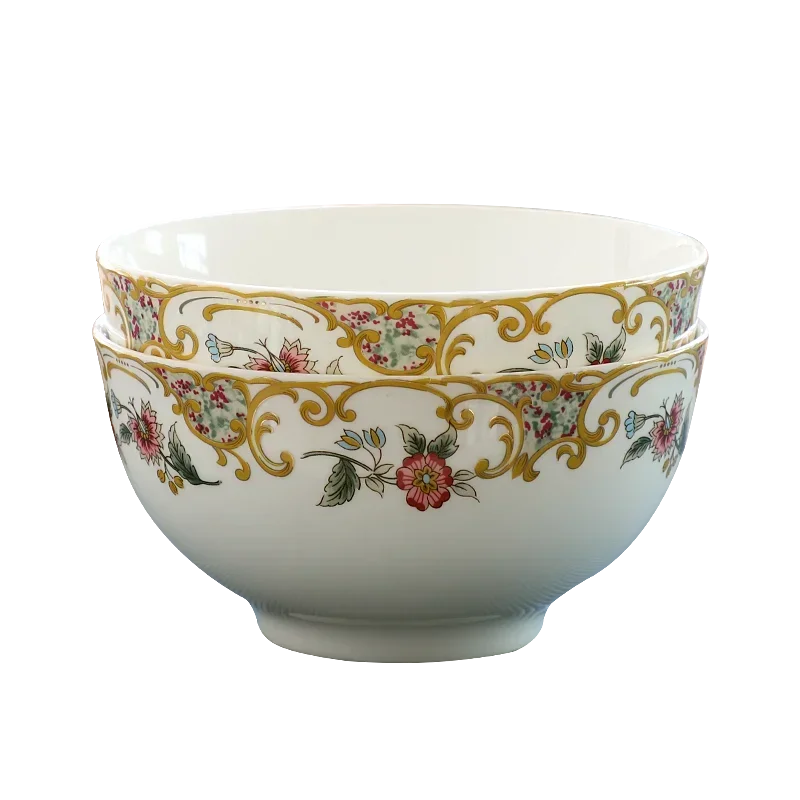 6pcs Set, 4.5inch, Bone China Sauce Bowl Dinner, Noble Golden Chinese Rice Bowl, Ceramic Bowls Kids, Small Korean Bowl, Kitchen