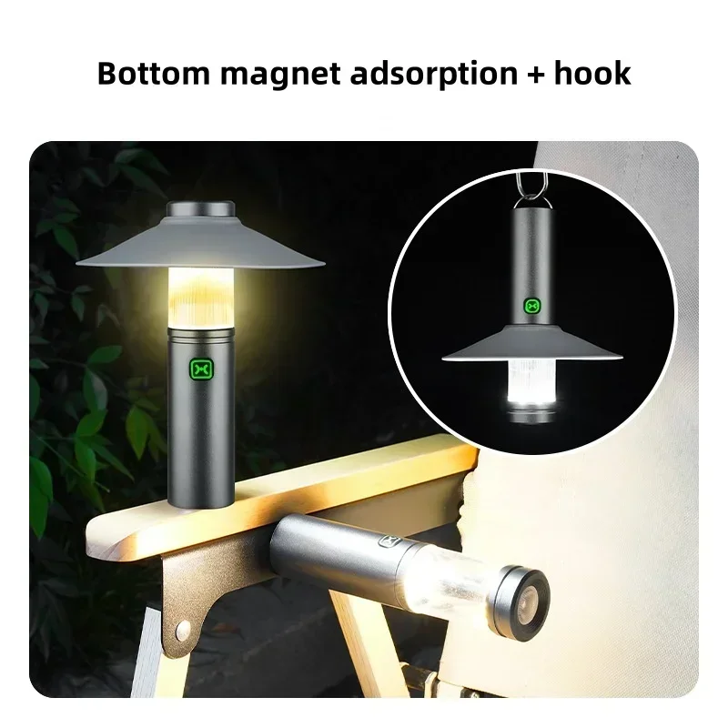 LED Camping Lights Portable Rechargeable Outdoor Waterproof Camping Tent Lamp Multifunctional Emergency Ambient Hanging Light