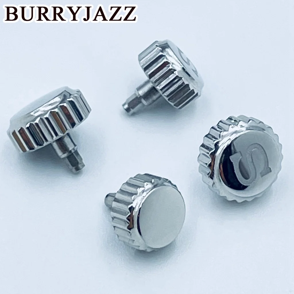 BURRYJAZZ – couronnes de montre en argent, pièces de rechange, couronne en S et sans couronne en S en acier inoxydable pour mouvement NH34 NH35 NH36