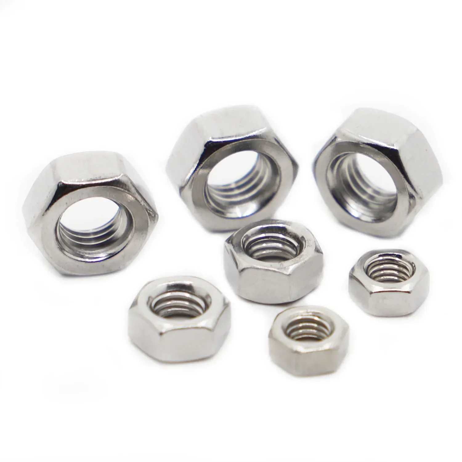 M1 M1.2 M1.4 M1.6 M2 M2.5 M3 M3.5 M4 M5 M6 M8 M10 M12 M14 M16 M18 M20 M22 M24 304 Stainless Steel Hex Hexagon Nut DIN934