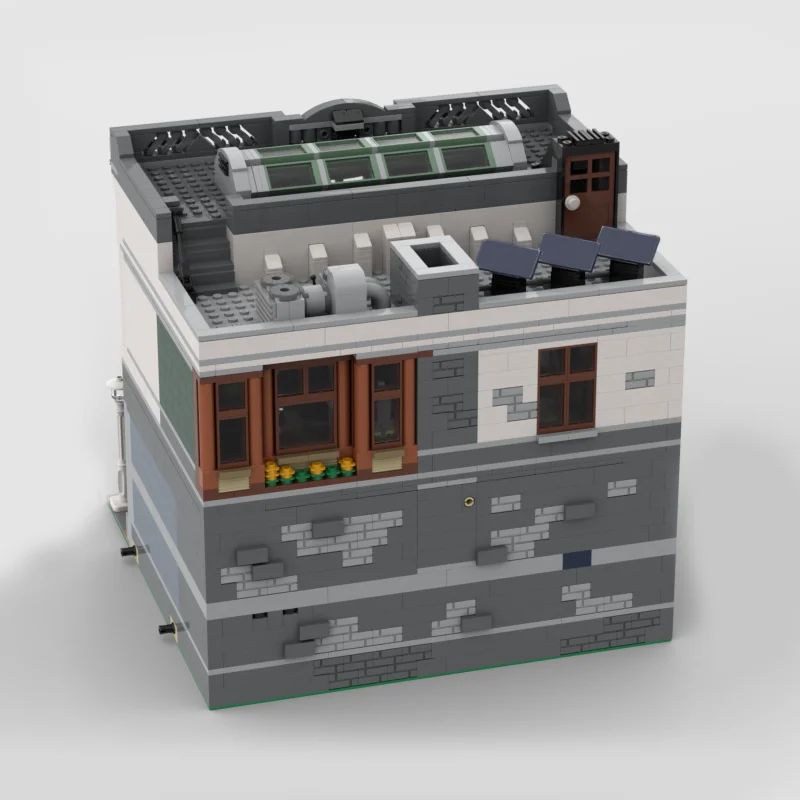 2713 stücke MOC Städtischen Architektur Ziegel Bank Ohne Ecke 32x32 Klassische Finanz Gebäude DIY Bausteine Geburtstag Spielzeug geschenk