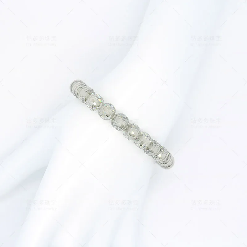 High Grade Grey Full Moissanite Spherical Cut Beads Bracelet Jewelry Personality Men & Women Couples Daily Party Jewelry