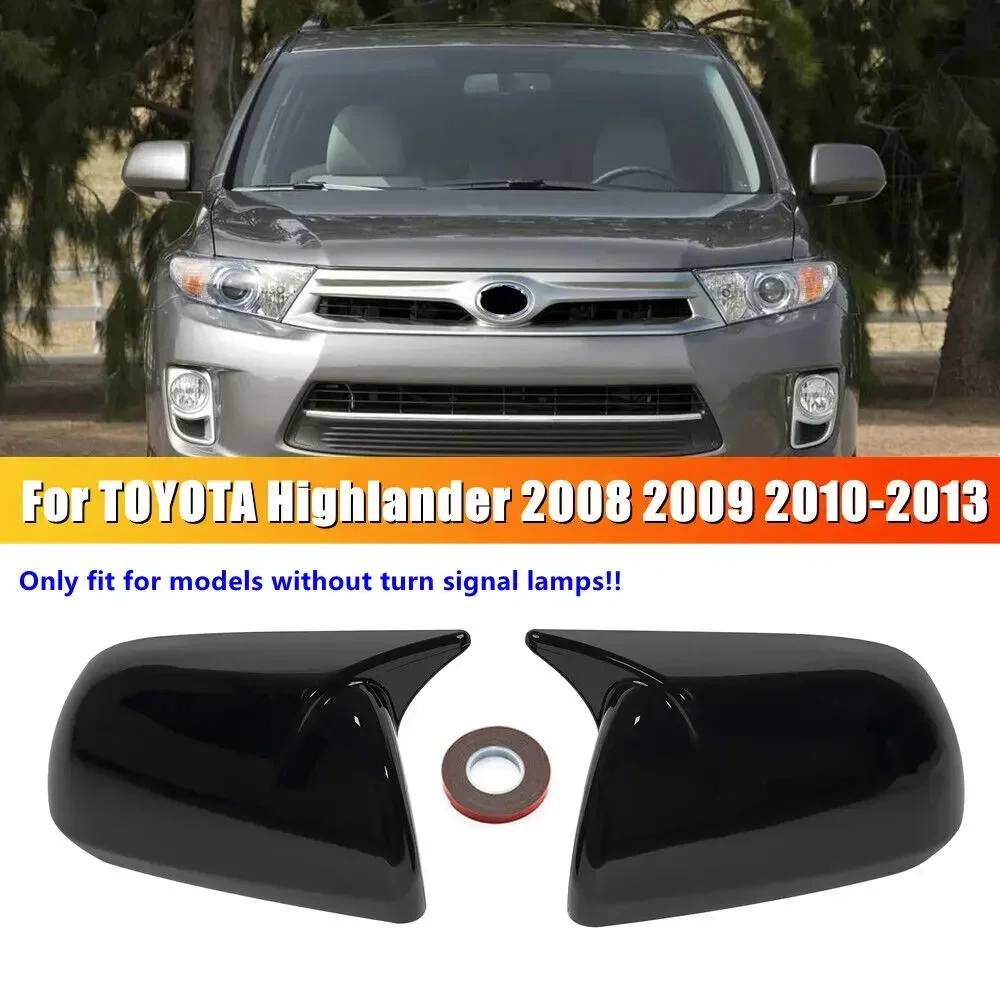 

For Toyota Highlander 2008-2013 Car Sticker Rearview Side Mirror Cover Wing Cap Exterior Door Rear View Case Trim Carbon Fiber
