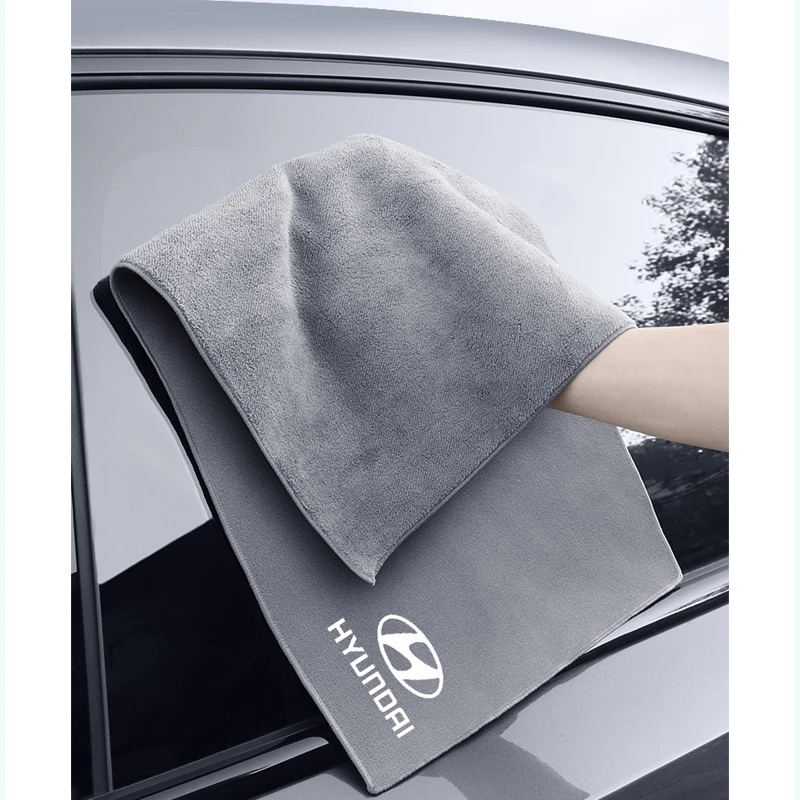 Car wash towel Emblem Accessory For Hyundai Genesis N-LINE I10 I20 I30 I40 IX20 IX35 Kona Getz Veloster Tucson Elantra Azera - view 3