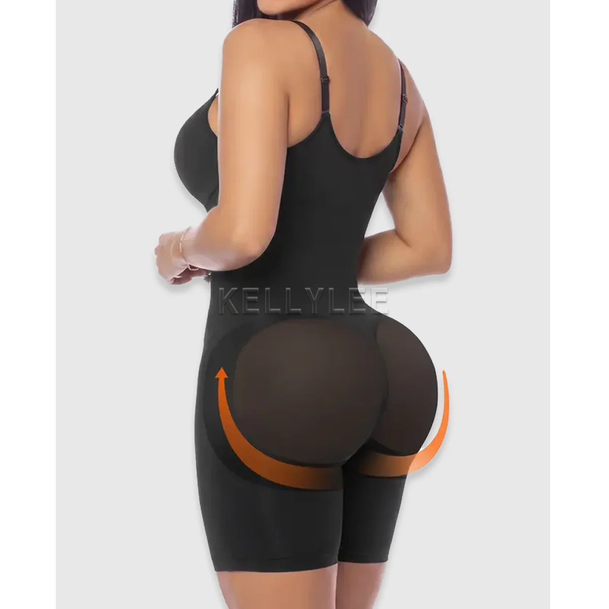 Women's Seamless Zip Closure Molded Jumpsuit Stretchy Modeling Fajas Colombianas Ladies Double-Layer Lightly Shaped Bodysuits