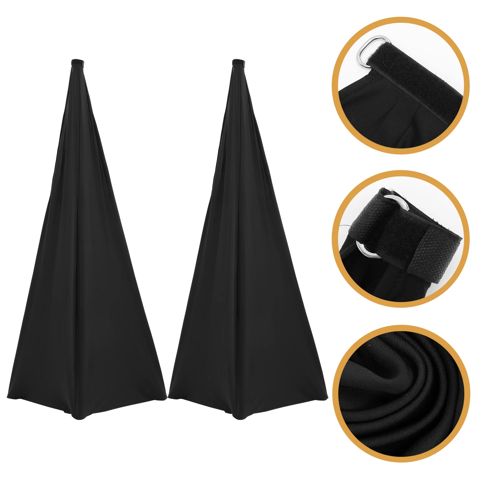 

2pcs Polyester Stand Durable Reusable Shading Cover For Portable Speaker Tripod Stage Accessory Live Show Use