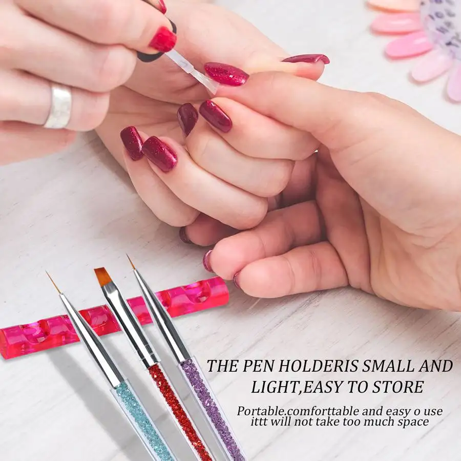 1/2/3/5PCS Professional Nail Brush Rack Shelf  Colorful Pen Rest Display Acrylic Stand Holder Showing  Manicure Tool Accessories