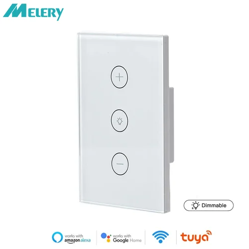 Imagen 1 del producto Melery-regulador de luz inteligente con WiFi, Panel táctil de cristal, Control remoto inalámbrico de sincronización, funciona con el asistente de Google Home Alexa