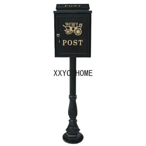 European Style Ornaments Retro Vertical Mailbox Villa Outdoor Floor Rain-Proof Mailbox