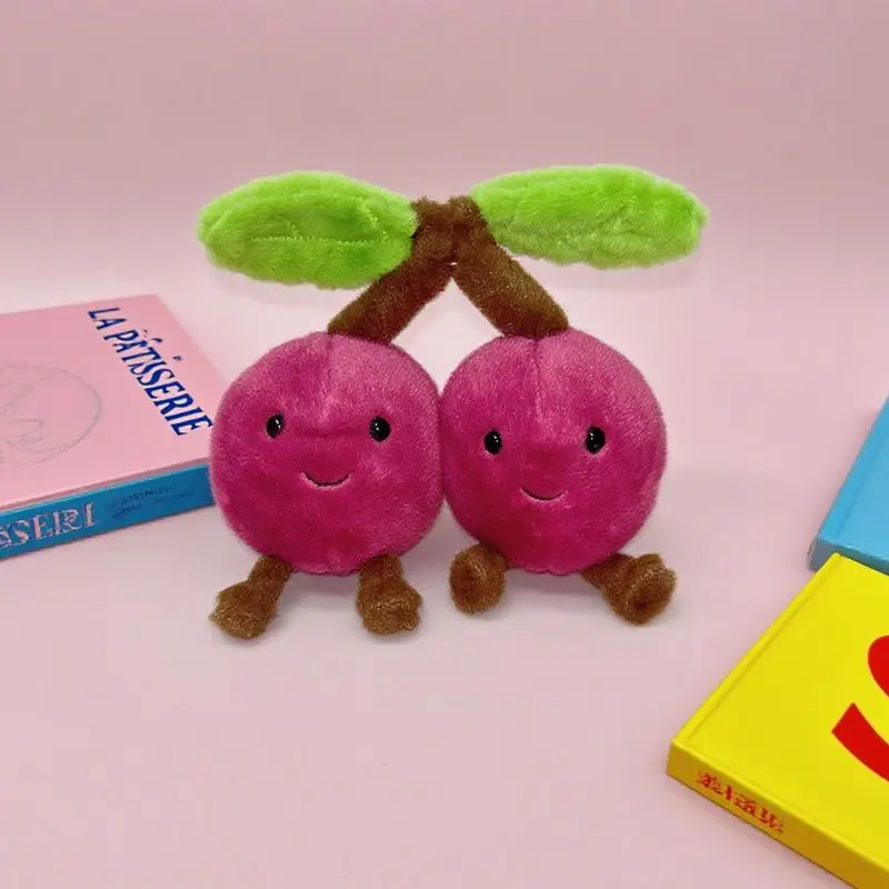 19*22 cm Pluche Kers Speelgoed Kawaii Rood Fruit Gevulde Pluche Cartoon Speelgoed voor Jongens Meisjes Kerst Verjaardagscadeautjes