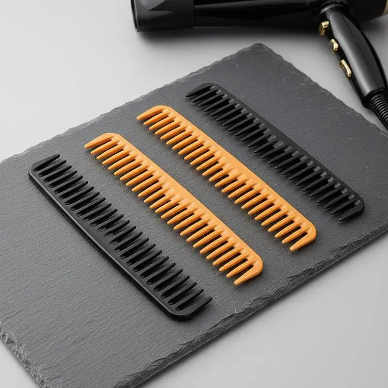 Wide Tooth Detangling Hair Comb Eco Friendly Durable Plastic Smooth Edges for Thick Curly Hair Salon Home Use