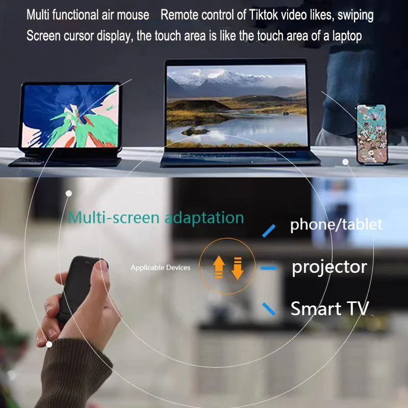 Wireless Bluetooth Air Mouse With Touchpad Kindle Page Turner Customize Gestures Remote Control Finger Mice For Tablet Smart TV