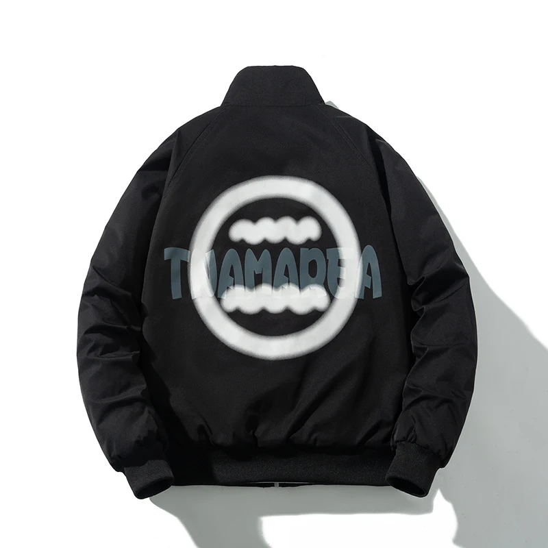 

Winter Fashion Jacket Men Women Letter Print Casual Jacket Couple Thick Parkas Coat Streetwear College Korean Men Clothing Youth