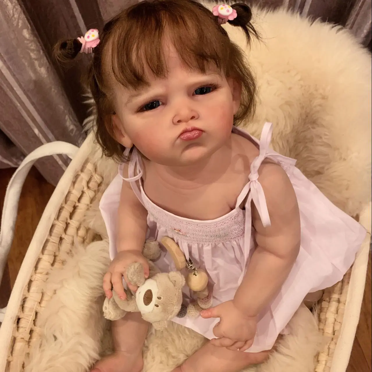 

Grace 24 Inch Reborn Bebe Doll Kits Angry Face Baby Kit Boneca Unfinished Handmade Accessories Realistic Reborn