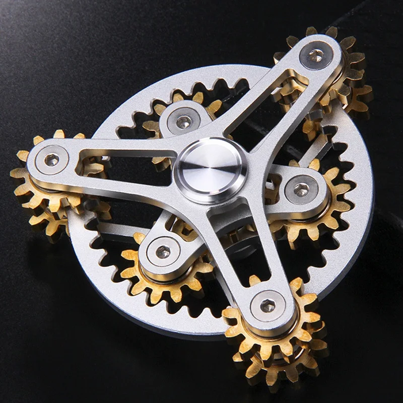 Precision Mechanical Nine-tooth Linked Finger Top Gyro Stress Relief Toy Fidget Spinner For Adults Creative Relaxation Tool