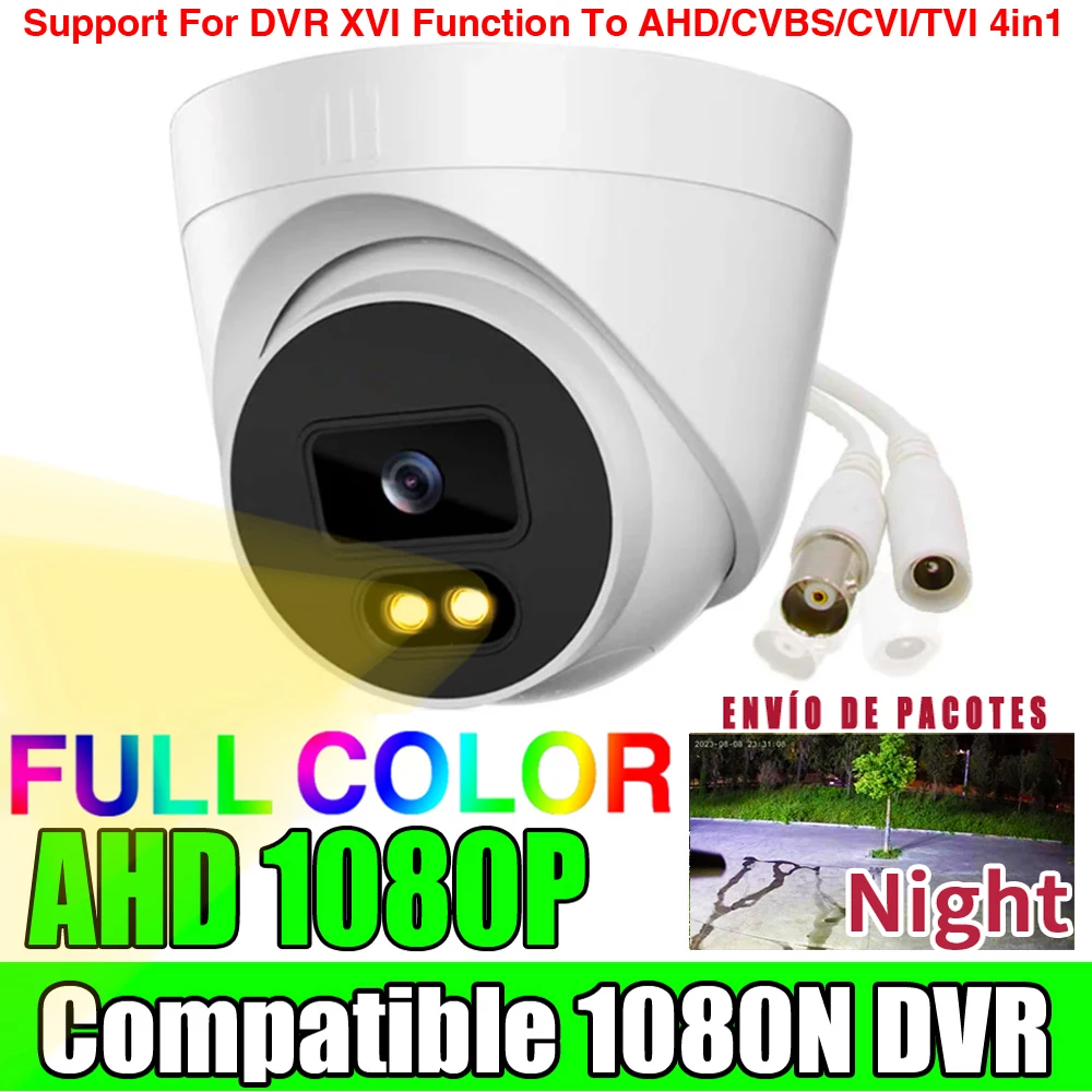 24H Full Color 2MP Security Cctv Ahd Dome Camera 1080P Night Vision Luminous Led Coaxial Digital indoor sphere Ceiling For Home