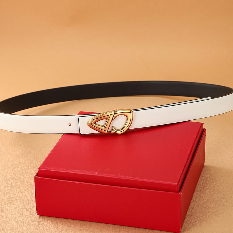 Nuova cintura da donna da 2,5 cm Cintura formale da donna in vera pelle Cintura con fibbia in metallo di alta qualità per jeans da donna