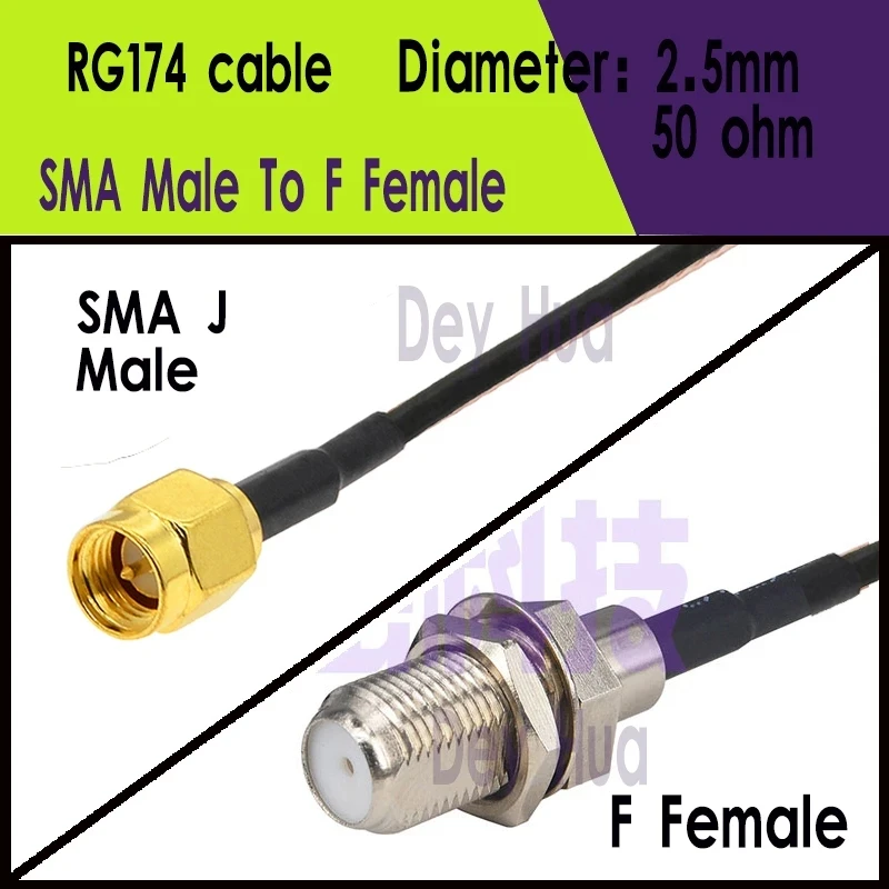 SMAJ to FK RF 커넥터, 고주파 커넥터, SMA 수-F 암 헤드, RG316, 15cm, 20cm, 25cm, 1 개, 10 개