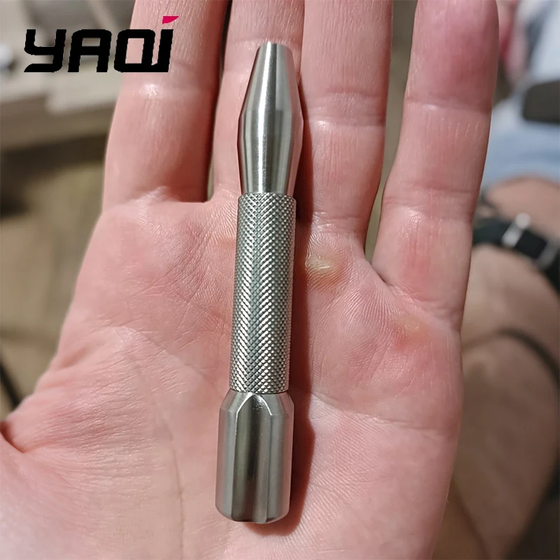 2026 Yaqi Razzo Rocket Cabo de Navalha de Segurança Masculina em Aço Inoxidável - Acessório de Barbear com Design Elegante para Homens