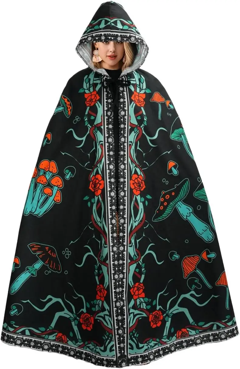 Mantello con cappuccio, mantello con cappuccio unisex con stampa HD, costume cosplay adulto uomo donna felpe natalizie mantello costumi cosplay